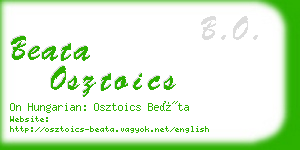 beata osztoics business card